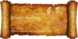Gindl Verita névjegykártya